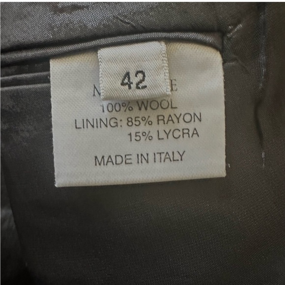 Marlowe Women's V-Neck Italian 100% Wool Blazer Jacket, Dark Gray, Size 42/8/S - Picture 12 of 15